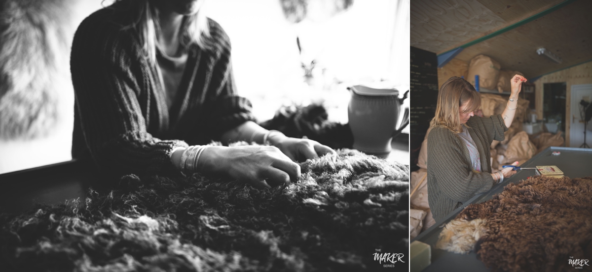 felted sheepskins