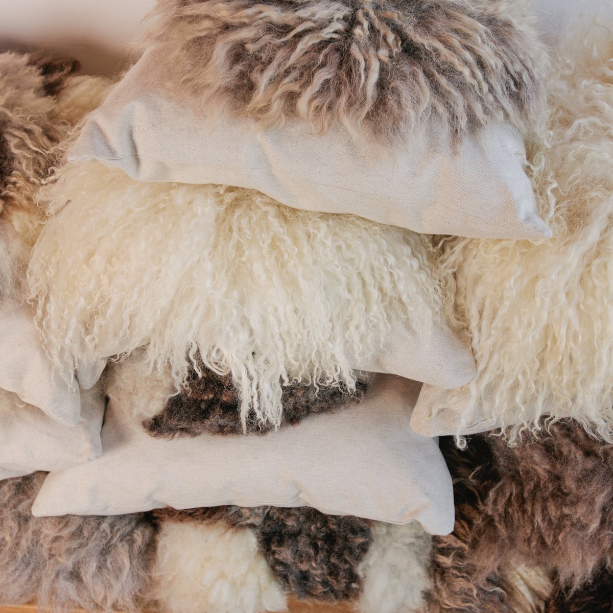 felted sheepskins