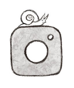 instagram logo with snail ©sol Anderson artist